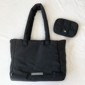 Good totes Go-Getter Laptop Tote (Black) and Regular Bread Puffer Pouch